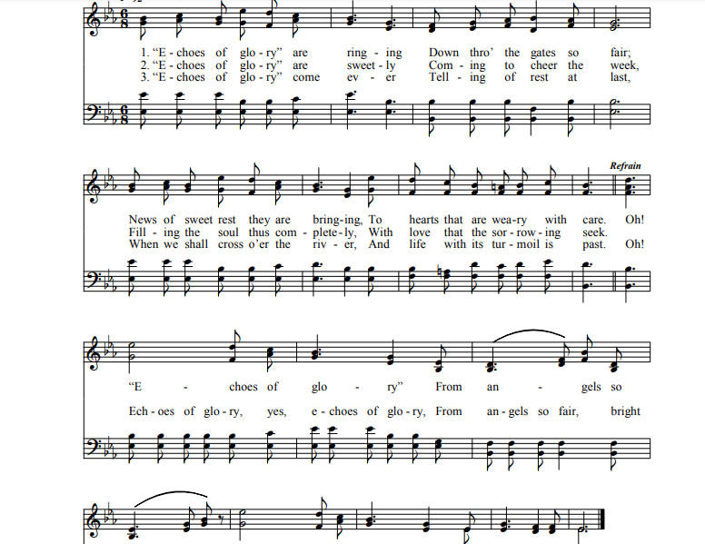 Echoes of glory are ringing Chords